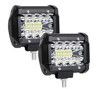 URAQT Faro da Lavoro LED, 2 Pezzi Luci di Lavoro Fuoristrada 4" 60W, 6000K Fari LED Impermeabile Fuoristrada Barra, Fendinebbia LEDs, Faretti Fendinebbia per MOTO SUV ATV UTV Camion Tour di Guida