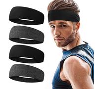 URAQT Fasce per Capelli, 4 Pezzi Fascia Elastica per Capelli Headband Unisex, Sport Fascia per Capelli Fascia Sportiva Antiscivolo per Sport, Yoga, Pulizia del Viso, Fitness, Ciclismo