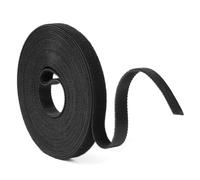 URAQT Fascette per cavo con gancio e anello, 10 mm x 5 m, riutilizzabili, autoadesive, per la gestione dei cavi, nere (5 m)