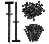 URAQT Fascette Plastica Universali, 30 pezzi Nylon Universal Cable Tie Buckle, Fascette plastica nere con design a perno e bottone, Fibbie Universalis in Nylon per Cavi per fissaggio auto, Parafanghi