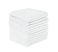 URAQT Fazzoletti da Uomo, 12 Pz Tessuto 100% Cotone, da Taschino Bianchi, 38cm * 38cm