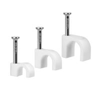 URAQT Fermacavi Muro 300 Pezzi, Fermacavo con Chiodo e Adesivo, Gestione Elettriche per Cavo Ethernet e Telefonico