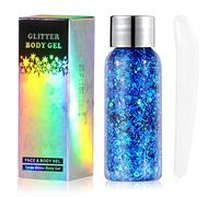 URAQT Glitter Corpo e Viso Gel per Unghie, Occhi, Labbra, Capelli - Chunky Glitter per Musica, Festival, in Maschera (F-Viola)