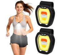 URAQT Lampada Frontale a LED, 2 pezzi Torcia Frontale clip LED, Jogging Clip Lamp USB Ricaricabile, 8 Modalità, con funzione di rilevamento e Impermeabile, Luce Magnetico Multifunzione, per Corsa