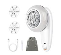 URAQT Levapelucchi Elettrico, Levapelucchi Elettrico Rasoio con Lama Extra e Spazzola, Levapelucchi Elettrico Ricaricabile USB per Maglione, Coperta, Cotone, Lana, Cashmere (Argento)