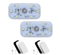 URAQT Luce Notturna LED per Auto, 2 Pezzi Luci Abitacolo Auto con 6 LEDs, Luce Touch a LED con Tattile Sensore Interruttore, Autos ha portato le luci interne,Ricaricabile Tramite USB per Autos, Casa