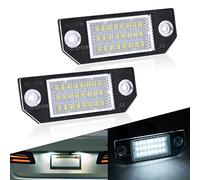 URAQT Luci a LED per targa, 2 pezzi, senza errori, luci posteriori, 12 V, 6500 K, per Ford Focus C-MAX I 03 e MK2 03-08, nero, (U4-PZDFTBK221108-FBA)