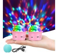 URAQT Mini Sfera da Discoteca, 2 Pcs Mini Sound Attivato Palla da Discoteca, RGB Effetti di Luce RGB da Palcoscenic, Portatile Ricaricabile Luce Discoteca, Adatto Tutte le Feste e Interni delle Auto