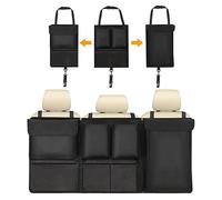 URAQT Organizzatore per bagagliaio auto, staccabile, organizer per auto, super capacità, pieghevole, multiuso, con 7 tasche, cinghia regolabile per SUV ecc