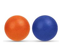 URAQT Palline Massaggio, 2 Pezzi Lacrosse Ball Pallina Lacrosse Massaggiante per Automassaggio, Palline per Massaggio Pallina Massaggio Muscolare per Recupero Muscolare(Blu+Arancione)