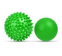 URAQT Palline Massaggio, 2 Pezzi Lacrosse Ball per Automassaggio, Set di Palline per Recupero Muscolare (Verde)