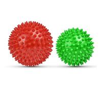 URAQT Palline Massaggio, 2 Pezzi Palla Massaggiante Palla Massaggio per Automassaggio, Palla da Massaggio Set di Palline da Massaggio per Schiena, Gambe, Piedi, Mani(Verde+Rosso)