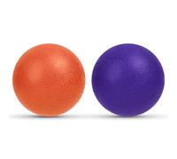 URAQT Palline Massaggio, 2 Pezzi Palle per Massaggio Fitness Lacrosse Ball, Set di Palline da Massaggio per Alleviare lo Stress, Recupero Muscolare(Arancione scuro + viola scuro)