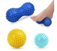 URAQT Palline Massaggio, 3 Pezzi Palle per Massaggio Fitness Palline a Riccio, Set di Palline da Massaggio per Alleviare lo Stress, Massage Balls per Automassaggio, Recupero Muscolare(C)