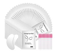 URAQT Patch Occhi Extension, 50 Paia Occhi da Ciglia Finte Eye Gel Patches Eye Pads con 10 Scovolino Ciglia, Patch Occhi Trucco Patch Ciglia per Extension Ciglia e Pro Salon Eye Mask Beauty Tool