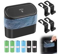 URAQT Pattumiera da Auto, Pattumiera per Auto con Coperchio, con 90 Sacchi Della Spazzatura e 4 Ganci Auto Sedile, Impermeabile, Cestino per Auto Appeso Portatili per Casa, Ufficio, Cucina, Soggiorno