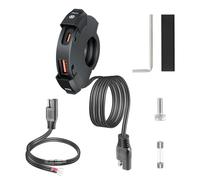 URAQT Presa USB Impermeabile per Moto, 18 W e PD e 30 W Type-C Adattatore caricabatterie USB per moto, Presa USBs C 12 V/24 V Moto Impermeabile IP65, Caricatore per Motocycle QC per motos, ATV