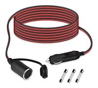URAQT Prolunga per Accendisigari Auto 3.3M, Cavo 12V/24V 17 AWG Con Fusibile 15A per Prodotti Elettronici