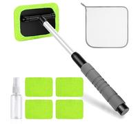URAQT Pulitore Parabrezza Auto, 8 Pezzi Spazzola Pulizia Vetri Auto, 1 Spazzola Parabrezza Autos e 5 Cuscinetti in Microfibra, 1 Flaconi Spray, 1 Panno, Kit Pulizia Auto per SUV, Camper,Camion(Verde)