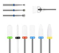 URAQT Punte Fresa Unghie, 10 Pcs Punte per Unghie Punta da Trapano per Unghie set di Manicure Elettrico, Punta Fresa Ceramica Punte Fresa Unghie Professionale per Famiglia, Bellezza(Ceramica)