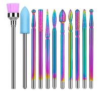 URAQT Punte Fresa Unghie, 11 Pz Punte per Unghie Punta da Trapano per Unghie set di Manicure Elettrico, Punta Fresa Punta Fresa Unghie Nail Drill Bits Set per Famiglia, Bellezza
