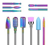 URAQT Punte Fresa Unghie, 11 Pz Punte per Unghie Punta da Trapano per Unghie set di Manicure Elettrico, Punta Fresa Punta Fresa Unghie Nail Drill Bits Set per Famiglia, Bellezza(Acciaio al Tungsteno)