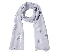URAQT Sciarpa Donna Elegante, Sciarpa Cotone Morbido Foulard Stole con Stampa Fiore Albero, Foulard Leggero Lungo Stola Soffice di Misto Cotone per Quattro Stagioni, per Abiti da Sera, Feste(Grigio)