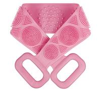 URAQT Spazzola Bagno Schiena, Spazzola da Bagno in Silicone Scrubber per la Schiena da 70cm, Scrubber Esfoliante Spazzola Posteriore Doccia per Uomini e Donne, Spazzola Corpo Silicone, Rosa