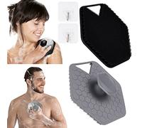 URAQT Spazzola Silicone Corpo, 2 Pezzi Spazzola per Corpo in Silicone con Manico Spazzola per Massaggio Corpo Antimicrobico, Spazzola per il Corpo in Silicone Facile da Tenere e Appendere