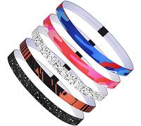 URAQT Sport Fascia Capelli Antiscivolo, 5 Pezzi Sportiva Fasce per Capelli Sottile, Sport Fasce Sottile per Donna Uomo, Fascia Elastica Capelli Sottile per Sport,Yoga, Fare Jogging, Calcio (5pezzi#D)