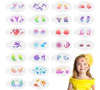 URAQT Stencil per Tatuaggi, 24 Pezzi Stencil di Pittura del Viso, Tattoo Stencil Temporanei, Modello Riutilizzabile per Il Trucco per Bambini e Adulti, Halloween, Party, Edizione Speciale per Ragazze
