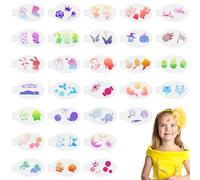 URAQT Stencil per Tatuaggi, 30 Pezz Stencil di Pittura del Viso, Temporanei, Modello Riutilizzabile per Il Trucco per Bambini e Adulti, Halloween, Party, Set Diversificato