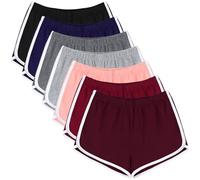 URATOT 7 Pack Womens Cotton Shorts, Dolphin Booty Athletic Gym Sports Shorts for Yoga Lounge Running