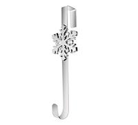 URATOT Gancio per ghirlande natalizie in metallo argentato da 36,5 cm, con icone intercambiabili a forma di fiocco di neve, per porta d'ingresso, resistente, per ghirlande, decorazioni natalizie