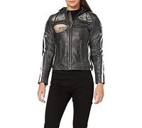 URBAN 5884 Giacca da motociclista da donna con protezioni, giacca in pelle di agnello, protezioni per schiena, spalle e gomiti | Nero (Breaker) | 5XL