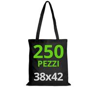 URBAN 5884 Borse Shopper Cotone 38x42cm, Borse in Cotone non Stampate, Manici Lunghi, Sacchetti per la Spesa Riutilizzabili, Set di Borse da Stampare o Dipingere