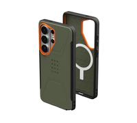 Urban Armor Gear Civilian Case Samsung Galaxy S26 Ultra Custodia (Designed for Samsung certificato, Ricarica wireless compatibile, Resistente alle cadute) olive drab/arancio