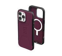 Urban Armor Gear Custodia civile MS compatibile con Apple iPhone 16 Pro Max (Ricarica wireless/magnetica compatibile, Custodia resistente alle cadute, bordo rialzato) bordeaux (rosso)