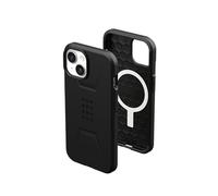 Urban Armor Gear Civilian Custodia compatibile con Apple iPhone 15 Plus [Ricarica wireless/carica magnetica compatibile, Custodia resistente agli urti, bordi rialzati] nero