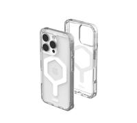 URBAN ARMOR GEAR Custodia Plyo MS compatibile con Apple iPhone 16 Pro (Ricarica wireless / magnetica compatibile, angoli Air-Soft a prova di urto, bordo rialzato) ghiaccio (trasparente) / bianco
