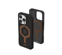 URBAN ARMOR GEAR Custodia Plyo MS compatibile con Apple iPhone 16 Pro (Ricarica wireless/magnetica compatibile, angoli Air-Soft resistenti alle cadute, bordo rialzato) nero/bronzo