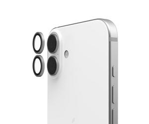 URBAN ARMOR GEAR Lens Shield iPhone 16/16 Plus | Perfetta aderenza | Anello in lega di titanio | Rivestimento antimpronta | Ultra trasparente | Kit di montaggio incluso