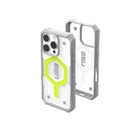 Urban Armor Gear Pathfinder MS Case compatibile con Apple iPhone 16 Pro Case (Ricarica wireless/magnetica compatibile, Protezione cadute standard militare) neon attivo (trasparente)