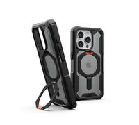 URBAN ARMOR GEAR Plasma XTE Case per Apple iPhone 15 Pro Kickstand Custodia [Ricarica wireless / carica magnetica compatibile, Apribile, Protezione da cadute da 6 metri] nero/arancione