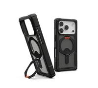 Urban Armor Gear Plasma XTE Case per Apple iPhone 17 Pro Kickstand Custodia (Ricarica wireless/magnetica, Apribile, Protezione da cadute da 6 metri) nero/arancio pop