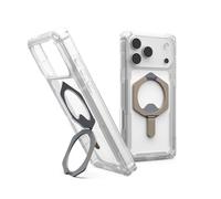 Urban Armor Gear Plasma XTE Case per Apple iPhone 17 Pro Max Kickstand Custodia (Ricarica wireless/magnetica, Apribile, Protezione da cadute da 6 metri) trasparente/titanio