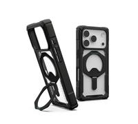 Urban Armor Gear Plasma XTE Case per Apple iPhone 17 Pro Kickstand Custodia (Ricarica wireless/carica magnetica, Apribile, Protezione da cadute da 6 metri) nero/trasparente