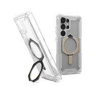 Urban Armor Gear Plasma XTE Samsung Galaxy S25 Ultra Kickstand Case (Designed for Samsung certificato, Ricarica wireless compatibile, Custodia del cellulare apribile) ice (trasparente)/titanio