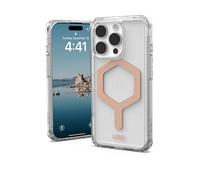 Urban Armor Gear Custodia Plyo MS compatibile con Apple iPhone 16 Pro (Ricarica wireless/magnetica compatibile, angoli Air-Soft a prova di urto, bordo rialzato) ghiaccio (trasparente) / oro rosa