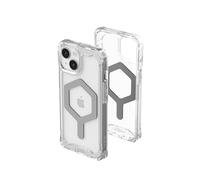 Urban Armor Gear Plyo Custodia compatibile con Apple iPhone 15 Plus [Ricarica wireless/carica magnetica compatibile,Angoli morbidi, Bordo rialzato] ice (trasparente) / argento